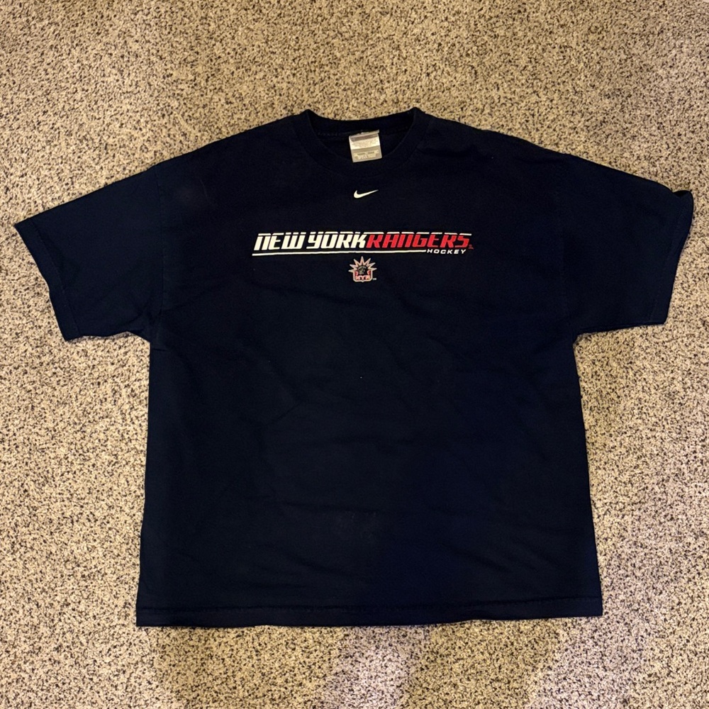 Vintage Nike Men's New York Rangers T-Shirt - Navy
